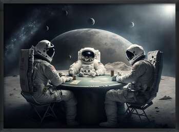 Plakat Astronauts playing Poker in the Space
