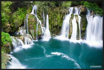Oprawiony plakat Waterfalls of Martin Brod on Una national park, Bosnia and Herzegovina