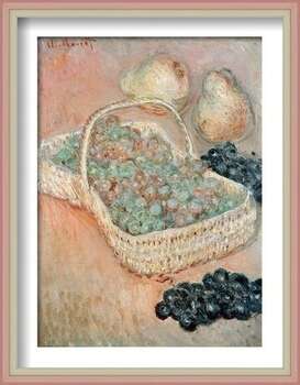 Oprawiony plakat Claude Monet - The Basket of Grapes, 1884