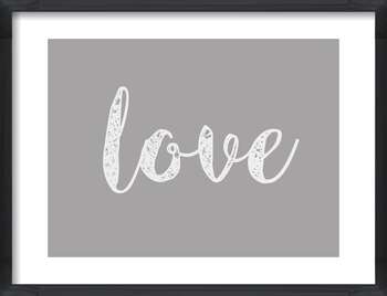 Plakat Cursive grey love
