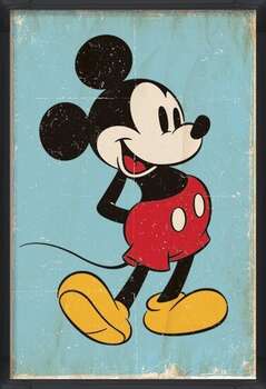 Oprawiony plakat Mickey Mouse - Retro