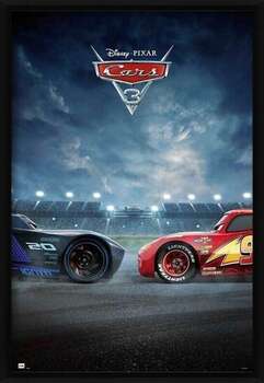 Oprawiony plakat Cars 3 - Duel